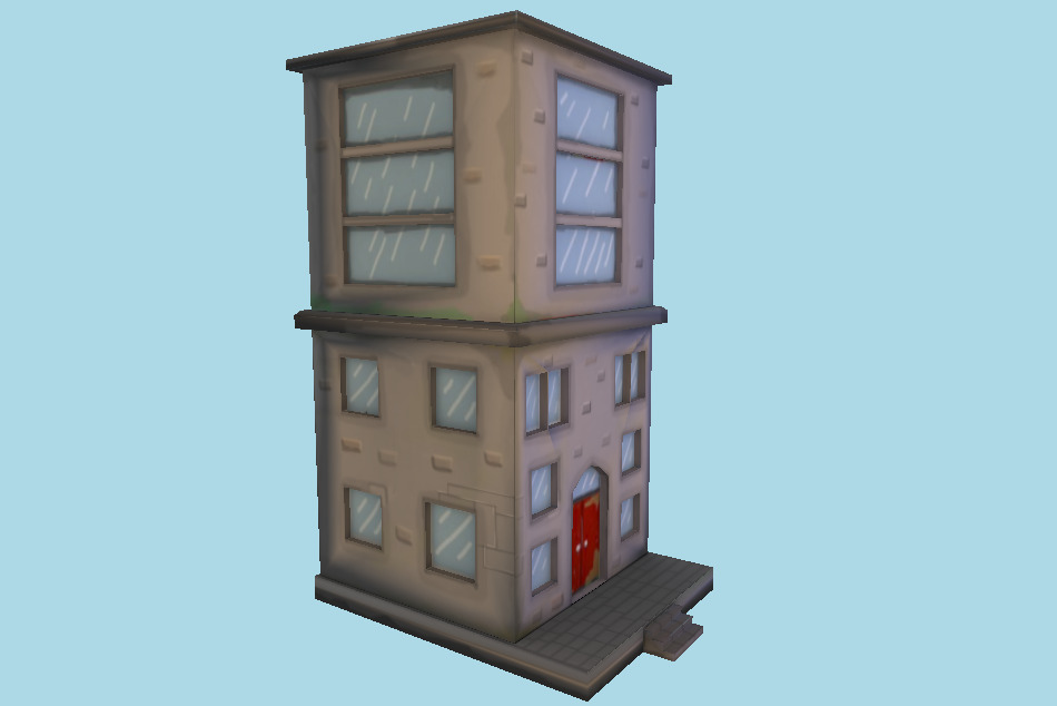 Handpainted Cartoon Building 3d model